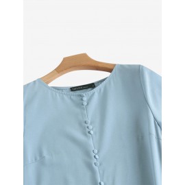 Women Floral Embroidered Crew Neck Casual Short Sleeve Dress Women Floral Embroidered Crew Neck Casual Short Sleeve Dress