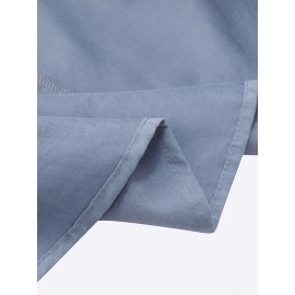 Solid Color Button Curved Hem Casual Muslim Dress for Women Solid Color Button Curved Hem Casual Muslim Dress for Women