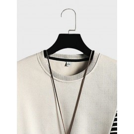 Mens Striped Patchwork Flap Pocket Crew Neck Pullover Sweatshirts Winter Mens Striped Patchwork Flap Pocket Crew Neck Pullover Sweatshirts Winter