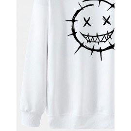 Mens Funny Smile Print Crew Neck Casual Pullover Sweatshirts Winter Mens Funny Smile Print Crew Neck Casual Pullover Sweatshirts Winter