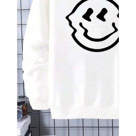 Mens Funny Smile Graphic Crew Neck Casual Pullover Sweatshirts Winter Mens Funny Smile Graphic Crew Neck Casual Pullover Sweatshirts Winter