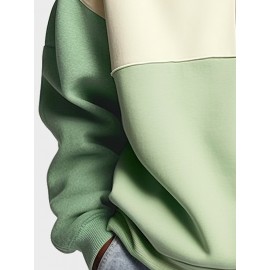 Mens Color Block Patchwork Crew Neck Loose Pullover Sweatshirts Mens Color Block Patchwork Crew Neck Loose Pullover Sweatshirts
