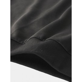 Mens Cartoon Astronaut Print Crew Neck Loose Pullover Sweatshirts Mens Cartoon Astronaut Print Crew Neck Loose Pullover Sweatshirts