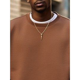 Mens Solid Crew Neck Casual Loose Pullover Sweatshirts Mens Solid Crew Neck Casual Loose Pullover Sweatshirts