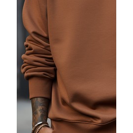 Mens Solid Crew Neck Casual Loose Pullover Sweatshirts Mens Solid Crew Neck Casual Loose Pullover Sweatshirts