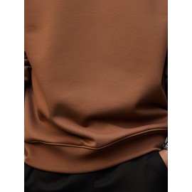 Mens Solid Crew Neck Casual Loose Pullover Sweatshirts Mens Solid Crew Neck Casual Loose Pullover Sweatshirts