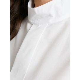 Solid Color Long Lantern Sleeve Ruffle Shirt For Women Solid Color Long Lantern Sleeve Ruffle Shirt For Women
