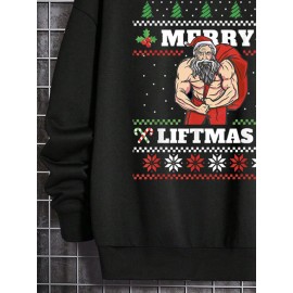 Mens Christmas Element Santa Claus Print Long Sleeve Hoodies Winter Mens Christmas Element Santa Claus Print Long Sleeve Hoodies Winter