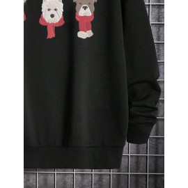 Mens Christmas Cartoon Animal Graphic Casual Long Sleeve Hoodies Winter Mens Christmas Cartoon Animal Graphic Casual Long Sleeve Hoodies Winter
