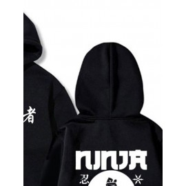 Mens Japanese Ninja Print Loose Long Sleeve Hoodies Winter Mens Japanese Ninja Print Loose Long Sleeve Hoodies Winter