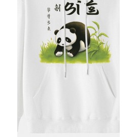 Mens Cute Panda Print Kangaroo Pocket Drawstring Hoodies Winter Mens Cute Panda Print Kangaroo Pocket Drawstring Hoodies Winter