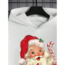Mens Cute Christmas Santa Claus Print Long Sleeve Hoodies Winter Mens Cute Christmas Santa Claus Print Long Sleeve Hoodies Winter