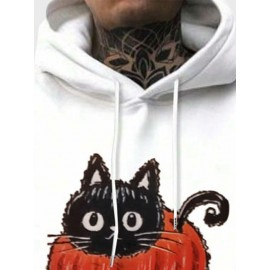 Mens Cute Cat Graphic Kangaroo Pocket Casual Drawstring Hoodies Winter Mens Cute Cat Graphic Kangaroo Pocket Casual Drawstring Hoodies Winter