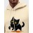 Mens Cartoon Cat Print Kangaroo Pocket Loose Drawstring Hoodies Winter