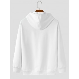 Mens Chinese Plum Bossom Print Kangaroo Pocket Drawstring Hoodies Winter Mens Chinese Plum Bossom Print Kangaroo Pocket Drawstring Hoodies Winter