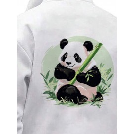 Mens Panda Bamboo Back Print Long Sleeve Loose Hoodies Winter Mens Panda Bamboo Back Print Long Sleeve Loose Hoodies Winter